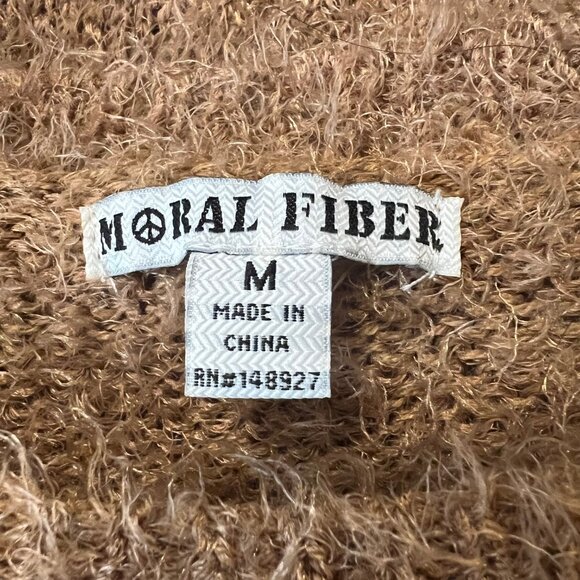 Moral Fiber Women's Cropped Long Sleeve Zebra Print Fuzzy Sweater-Sz. Med-Warm - Picture 13 of 15